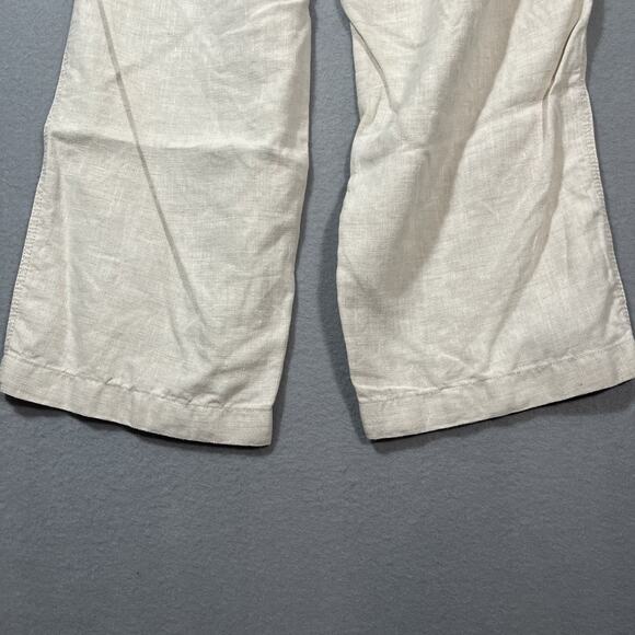 Tommy Bahama Womens Relax Fit Linen Pants M Beige Straight Leg High‎ Rise Woven - Picture 8 of 12